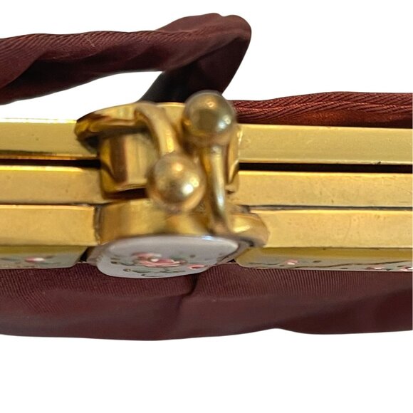 Twifaille Rosenfeld Satin Evening Purse Clutch Handbag Floral Frame Clasp READ - Picture 16 of 16